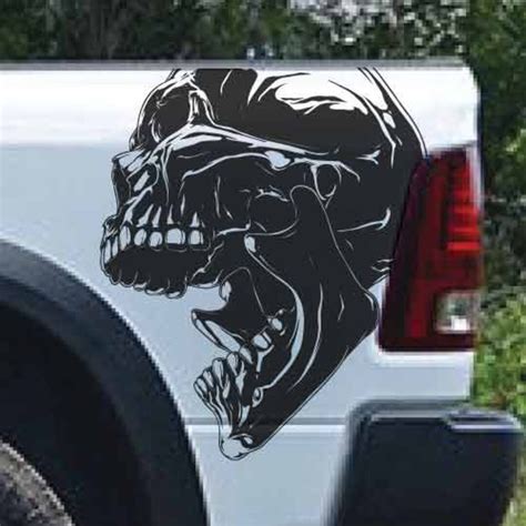 Sport Side Skull Demon Devil Grunge Design Hood Door Car Bed Pickup