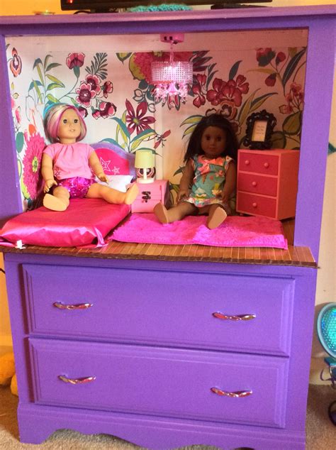 Old Dresser Turned Into Doll Room American Girl Doll Storage