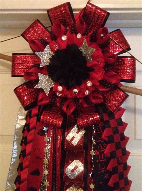 Single Homecoming Mum Black And Red Ready To Ship Custom Orders