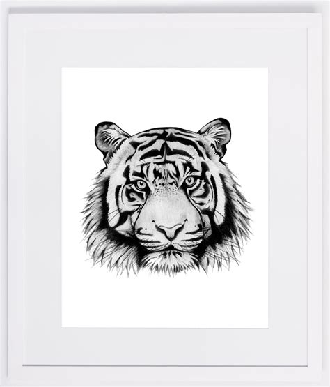 Nzfinch A4 Tiger Digital Print Of Original Artwork Felt