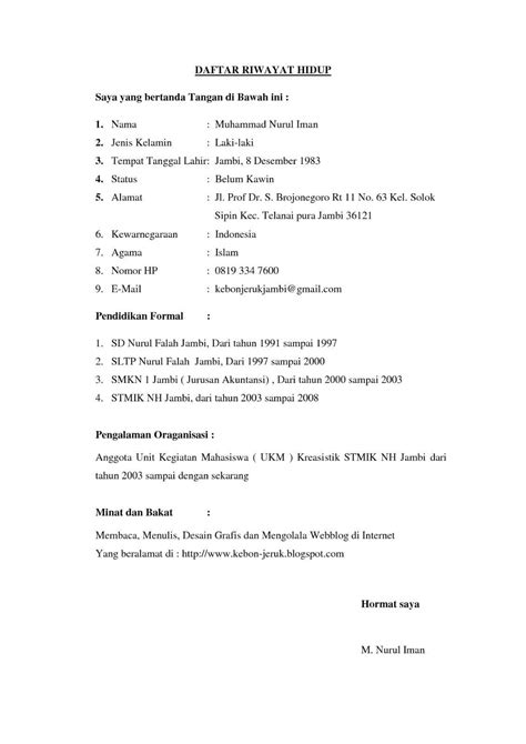 Memberikan penjelasan umum mengenai cara pelaksanakan praktek kerja. 15+ Contoh Daftar Riwayat Hidup / Curriculum Vitae (CV) Terlengkap - Contoh Surat