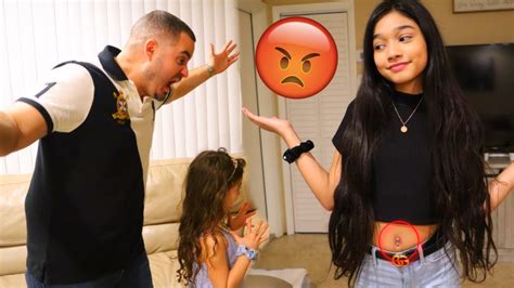 Jasmine Gets Her Belly Pierced Prank On Dad Youtube