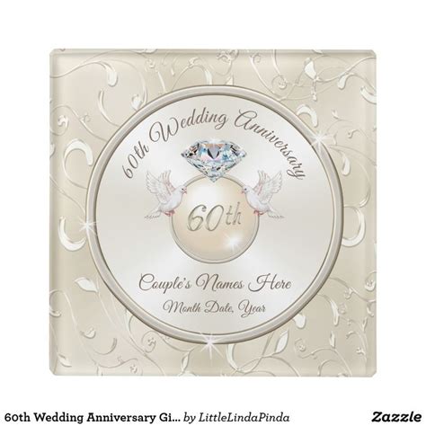60th Wedding Anniversary Gift Ideas For Parents Glass Coaster Zazzle