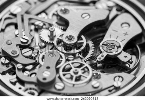 Vintage Watch Movement Closeup Showing Cogs Stock Photo Edit Now
