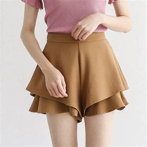 summer women layered ruffled frill skorts high waisted party mini skirt shorts ladies womens