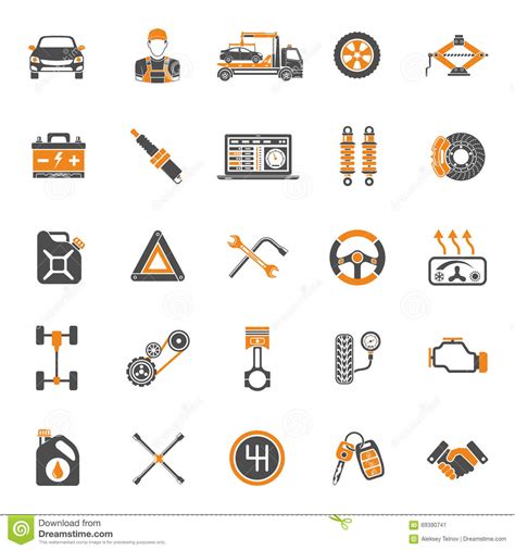 Car Service Vector Icons Set Stock Vector Illustration Of Jerrycan
