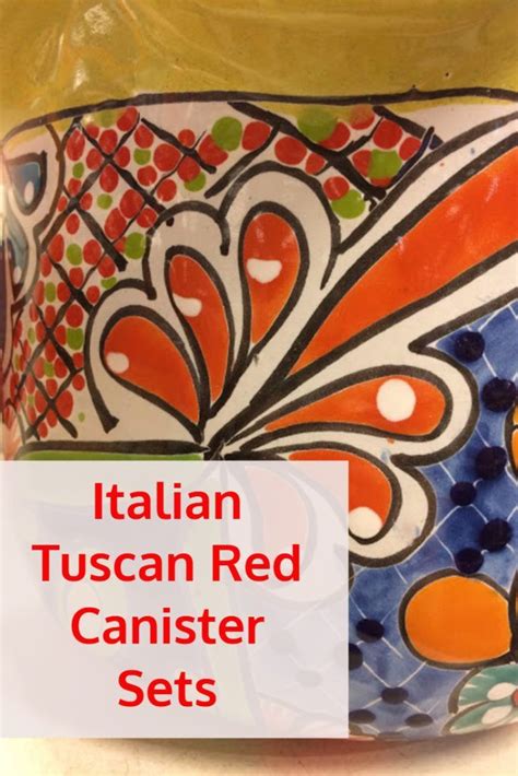 Italian Tuscan Red Canister Sets Beautiful Hand Painted Tuscany