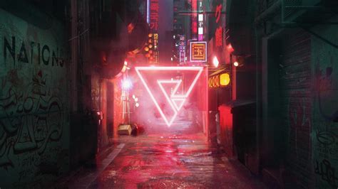 Cyberpunk Neon Street Backiee