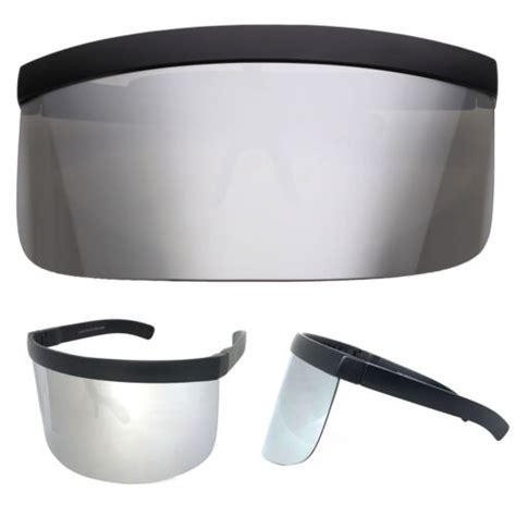 extra large oversized huge mono mirrored lens futuristic visor shield sunglasses ebay