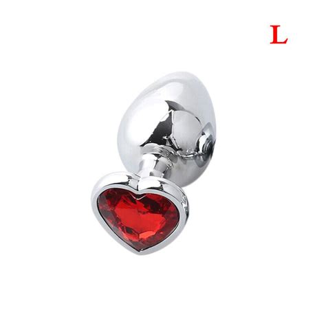 Red Butt Plug Anal Heart Jeweled Gem Anal Play Sex Toys For Women Men Ebay