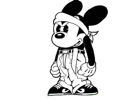 Gangster Mickey Mouse Coloring Pages
