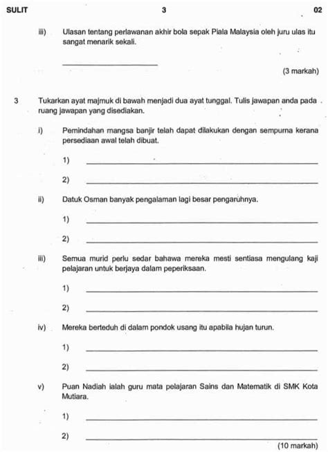 Contoh lembaran kerja sains via cikgumascomel.blogspot.com. Contoh Soalan Percubaan Bahasa Melayu PT3 2021
