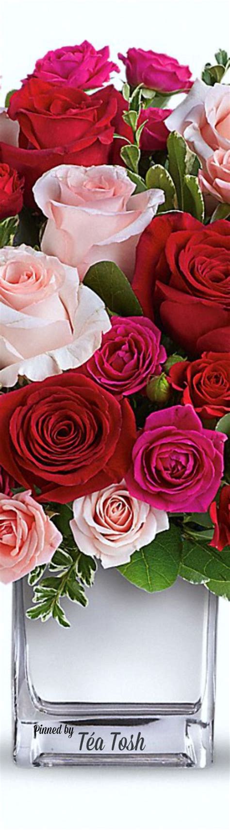 Téa Tosh Love Medley Bouquet W Red Roses Pink Rose Flower Birthday