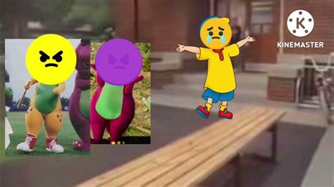 Barney And Bj Gets Angry At Caillou Youtube
