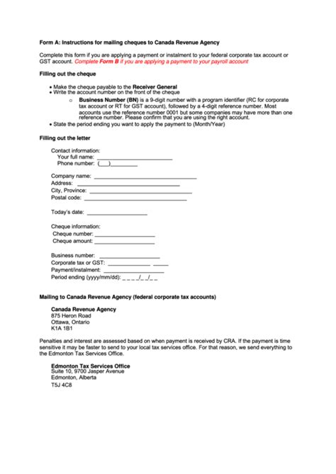 Fillable Canada Revenue Agency Forms Printable Pdf Download