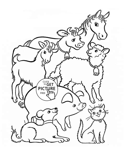 Where does our food come from? Farm Animals coloring page for kids, animal coloring pages ...