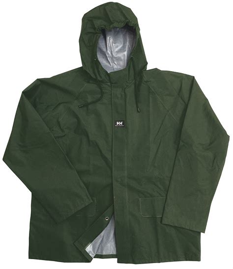 Helly Hansen Green Rain Jacket With Hood 3xl Pvc Mens 8tnp0