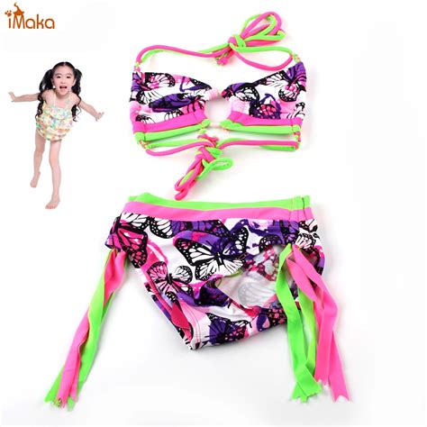 Imaka Kids Bikini 2017 Girls Swimwear Bathing Sets Kid Swimming Suit