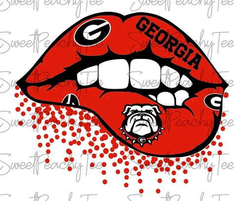Georgia Bulldogs Lips Uga Go Dawgs Sublimation Transfer Etsy