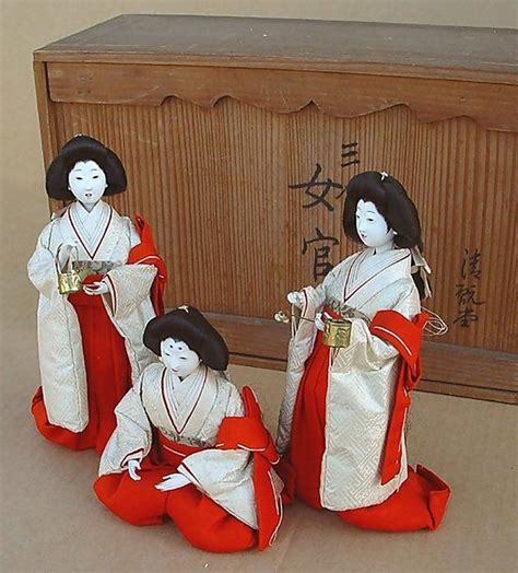 Japanese Antique Hina Doll Ladies In Waiting Dolls Hina Dolls