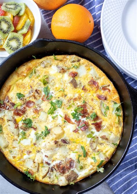 It's easy and versatile, so i thought with easter coming up this weekend, you may like a frittata recipe idea… or five! Potato Frittata in Cast Iron Pan next to fresh fruit ...