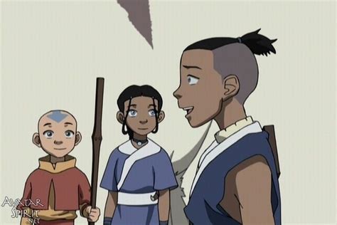 Avatar Aang Katara And Sokka Explaining To Earth King Kuei About The