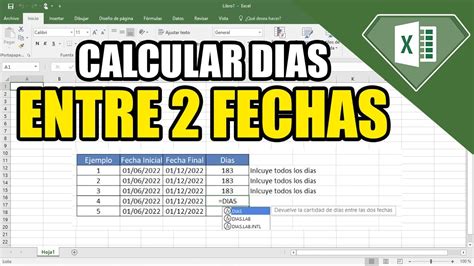 Como Calcular Los Días Entre Dos Fechas En Excel 2023 Tipos De