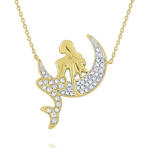 Diamond Mermaid Necklace Set In 14 Kt Gold N7071 Kevin Edward Jewelers