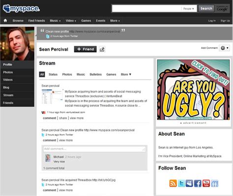 New Myspace Profile Pages Start Showing Up The Blog Herald