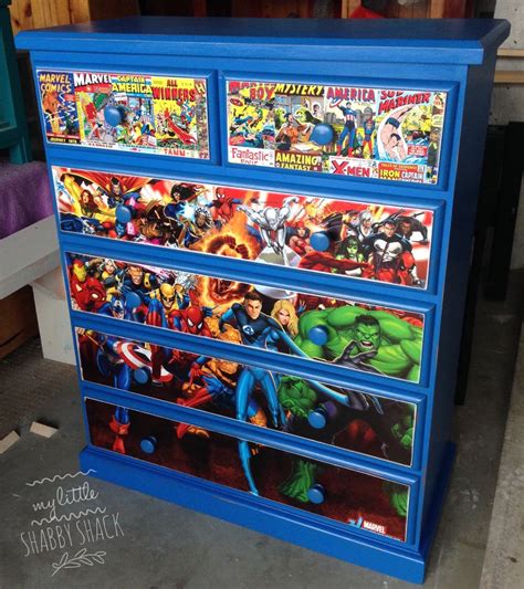 Boys Marvel Decoupage Upcycled Chest Of Drawers My