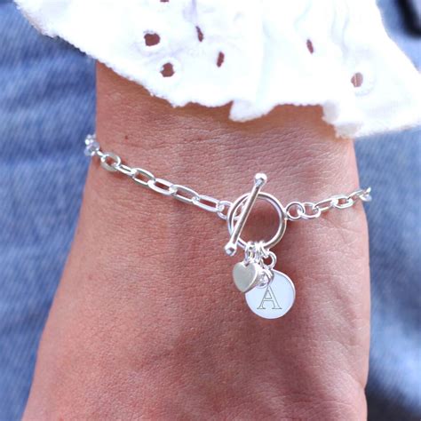 Personalised Sterling Silver Disc Charm Bracelet By Hurleyburley