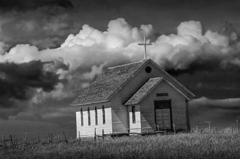 Old Rural Country Church In Black And White Photograph By