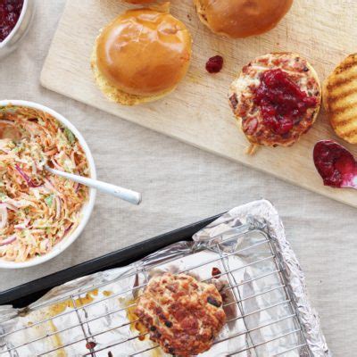 Christmas Turkey Burgers With Cranberry Relish And Sproutslaw Easy