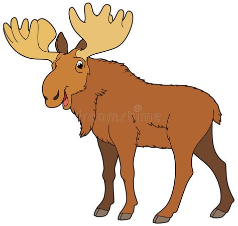Cartoon Animal Moose Illustration For The Children