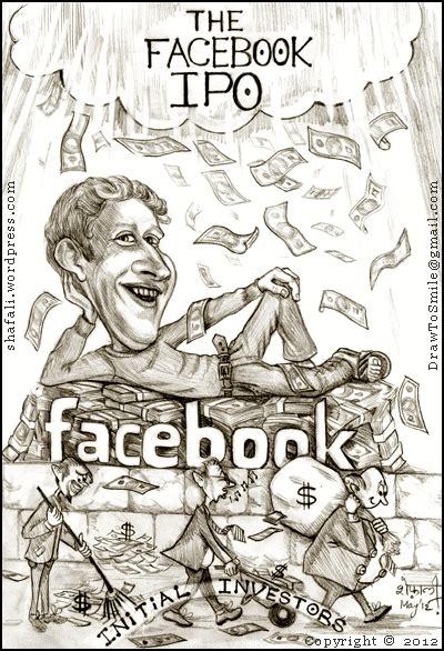 Caricaturecartoon Mark Zuckerberg And Facebooks Ipo