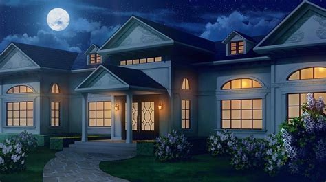 Living Room Anime House Background Night Inside Perfect Image