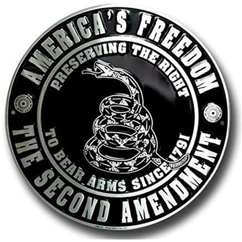 Collectible Badges America S Freedom The Second Amendment Metal Circle Sign Two By Two