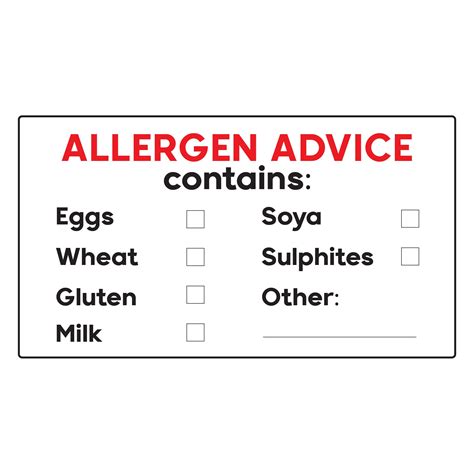 65 Cake Allergen Stickers Food Allergy Labels Tick Box Bakers Etsy Uk