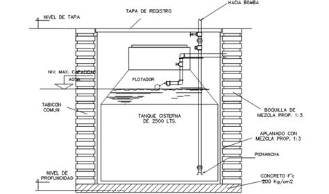 Cistern Tank Main Plumbing Section Drawing Details Dwg File Cadbull My Xxx Hot Girl