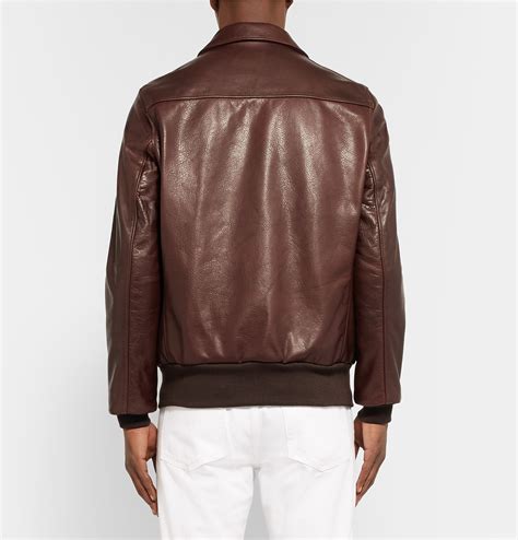 Schott Nyc A 2 Full Grain Leather Bomber Jacket In Chocolate Brown