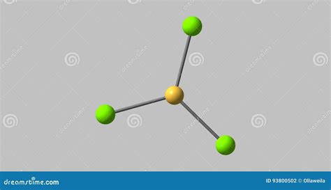 Boron Trichloride Molecular Structure Isolated On White Royalty Free