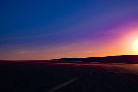 Nature Sunset Sand Horizon Silhouettes Dunes Australia Links Hd