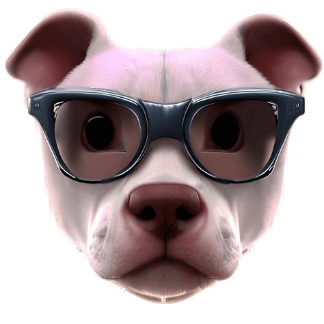 Pitbull With Glasses Graphic · Creative Fabrica