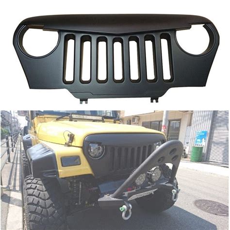 Matte Black Angry Bird Overlay Grill Grille For Jeep Wrangler Tj 1997