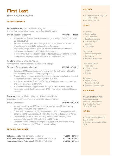 Senior Account Executive Resume Examples For 2024 Resume Worded