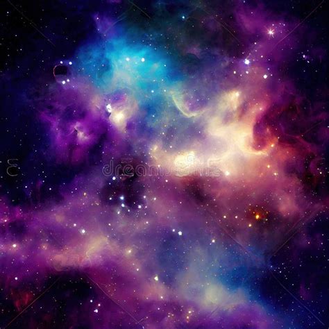 Space Background With Stardust And Shining Stars Realistic Colorful