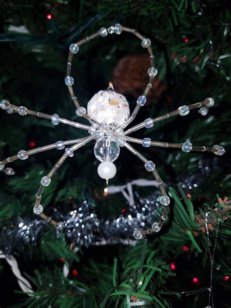 Christmas Spider Ornamentbeaded Spider Ornament Beaded Etsy