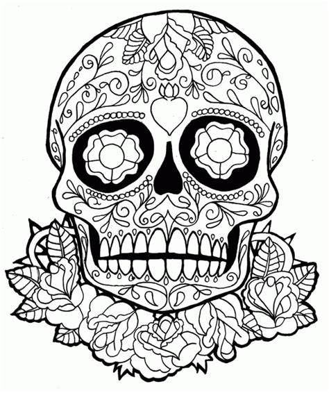 Sugar Skull Coloring Page - Coloring Home