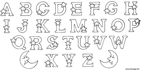 Coloriage Abecedaire Alphabet Et Lettres Etoiles Dessin Alphabet à imprimer
