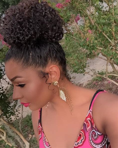 throwback of this high curly bun side view 🌸🌺 natural hair styles beautiful natural hair